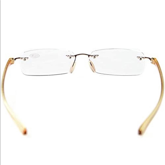 New Readers Small Lenes Rimless Reading Glasses Men Women +0.75 Strength - Picture 2 of 4
